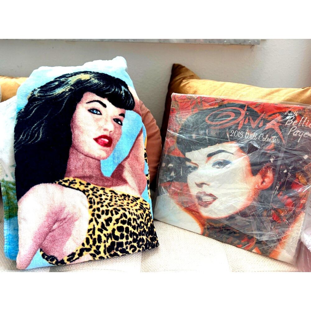 Bettie Page Calendar and Beach Towel Olivia with Bettie Page 2013 Calendar